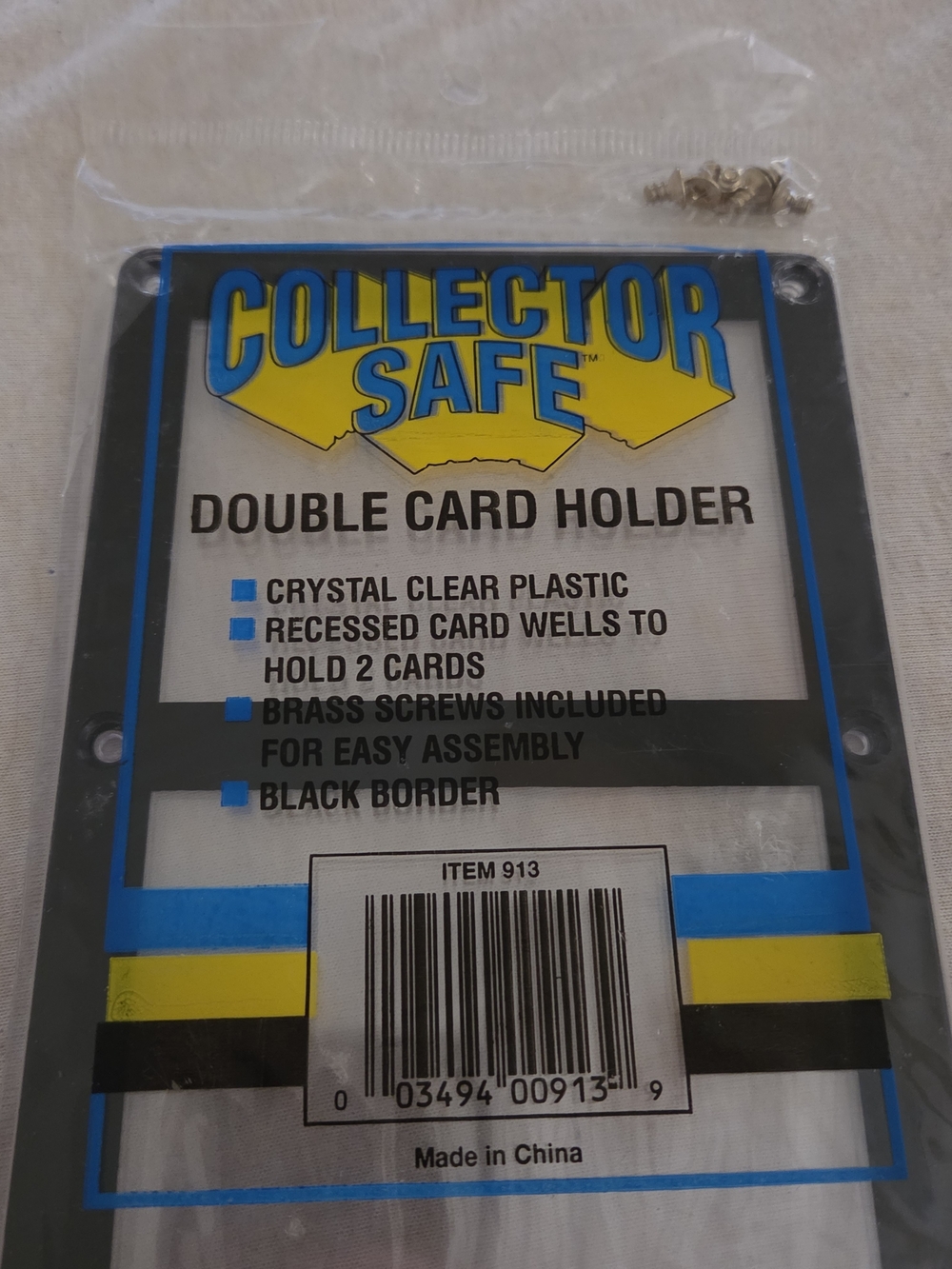 Black Double Card Holder - Clear Plastic
